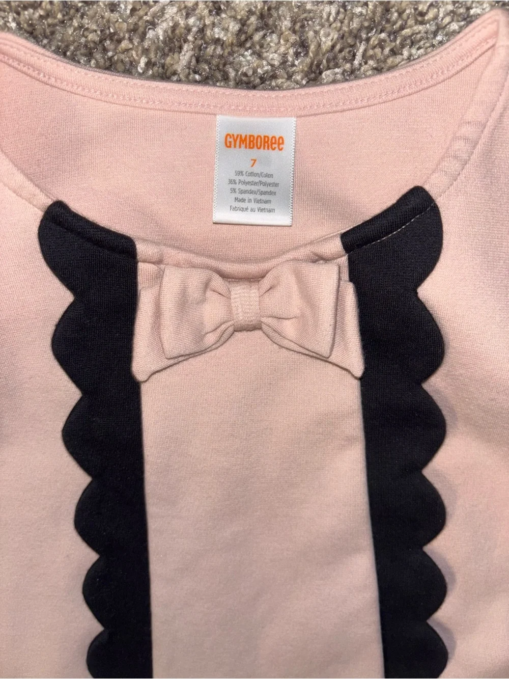 Gymboree Pink and Black Long Sleeve Scallop Trim Dress